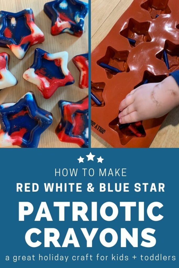 how to make red white and blue star patriotic crayons