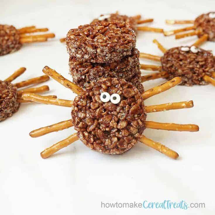 Image for HALLOWEEN RICE KRISPIE TREAT SPIDERS -- fun, no-bake dessert