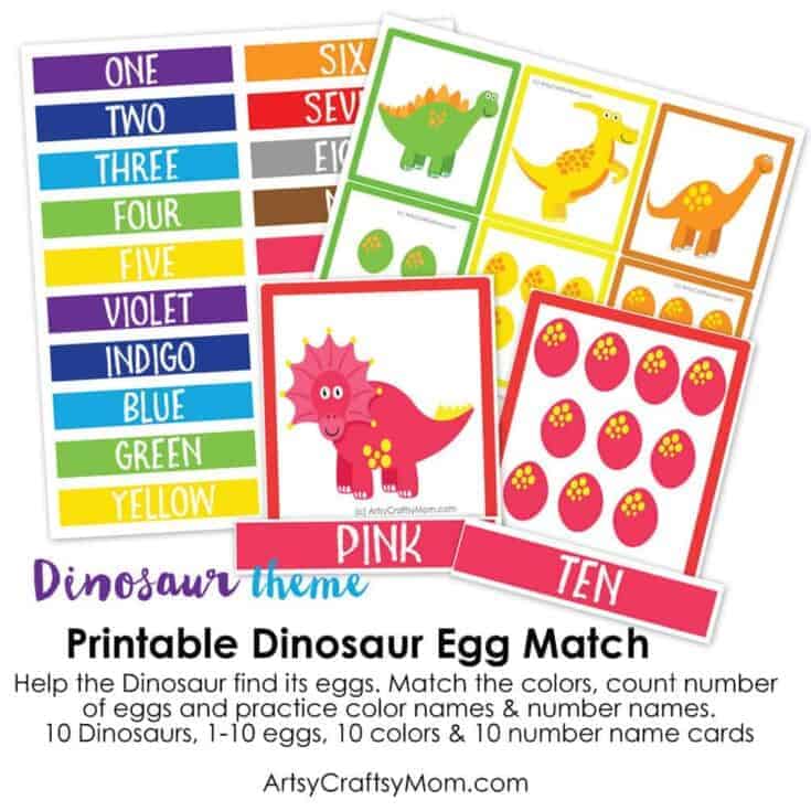 Image for Printable Dinosaur Egg Match Game
