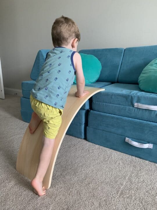 6 ways to use a balance board for kids! Celebrating with kids