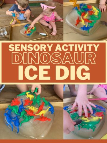 sensory activity - dinosaur ice dig for kids