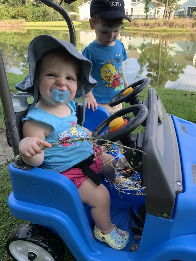 toddlers on a nature hunt