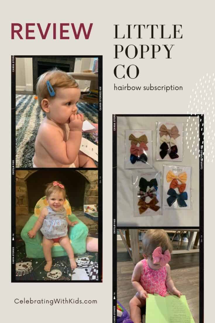 Little Poppy Co hair bow subscription review Celebrating with kids