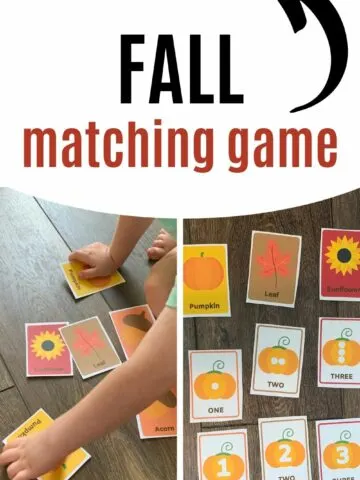 free printable fall matching game