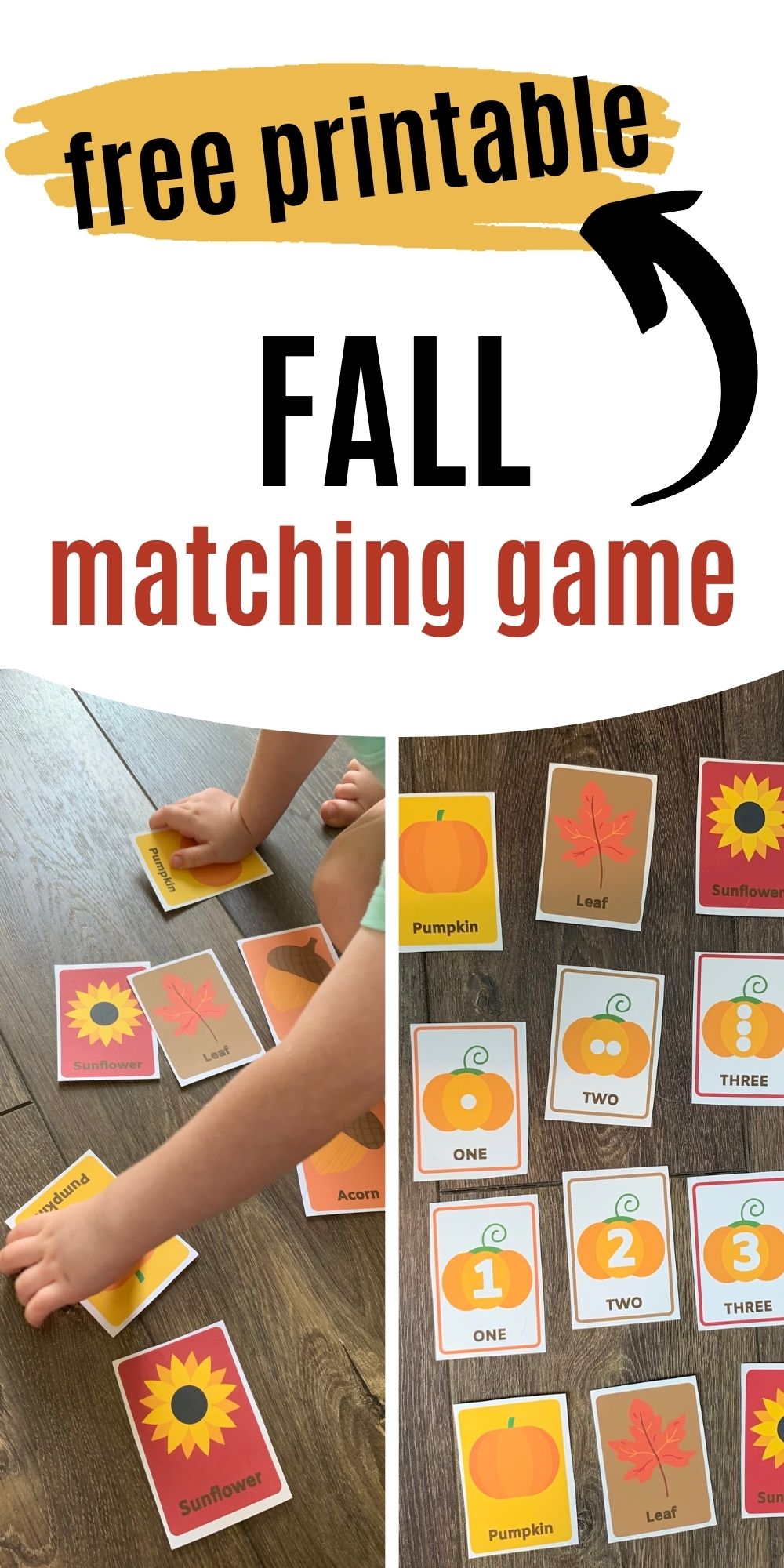 free printable fall matching game