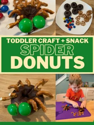 toddler craft and snack idea - spider donuts