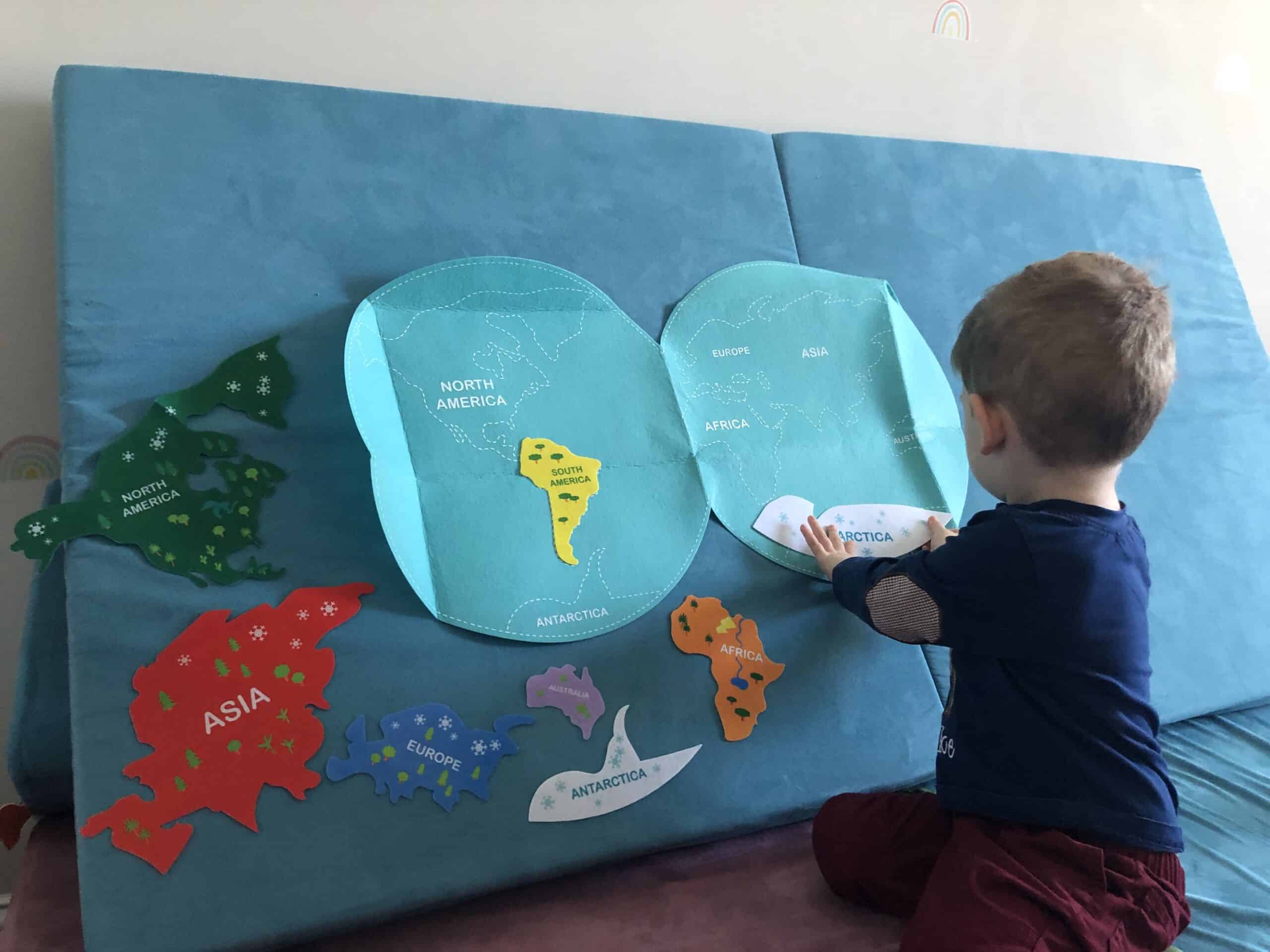 How to stick felt to a Nugget couch! Celebrating with kids