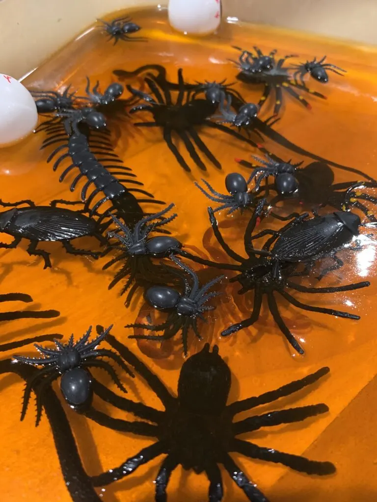 halloween jello with spiders and bugs