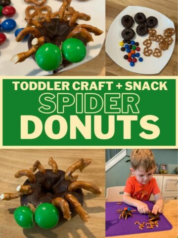 toddler craft and snack idea - spider donuts