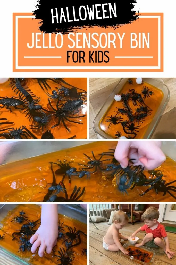 halloween jello sensory bin for kids