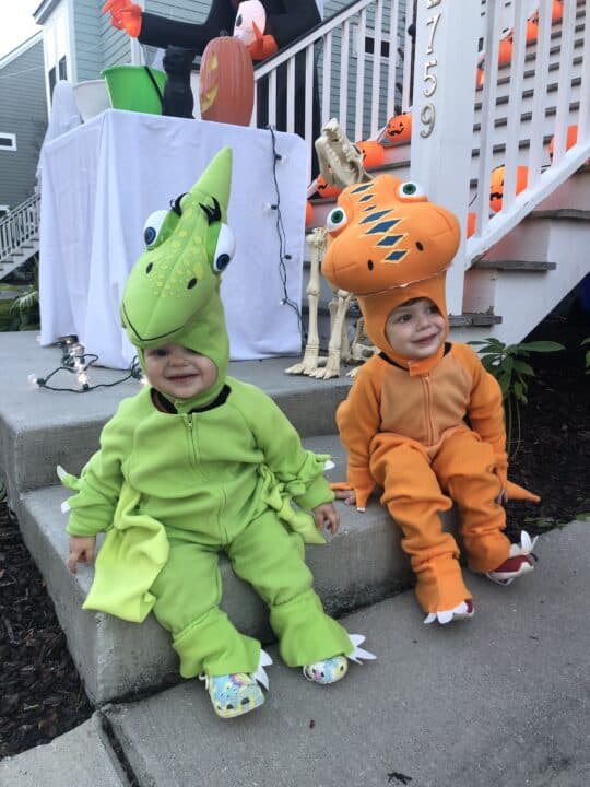 How to make a Dinosaur Train Family Halloween Costume Celebrating