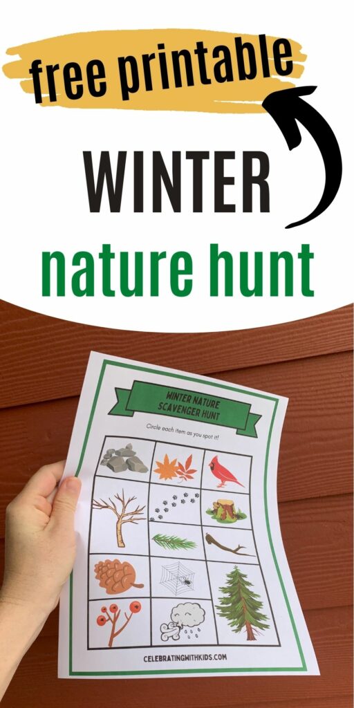 free printable winter nature hunt
