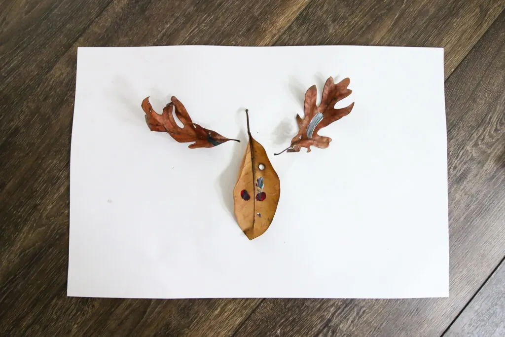 reindeer made from leaves