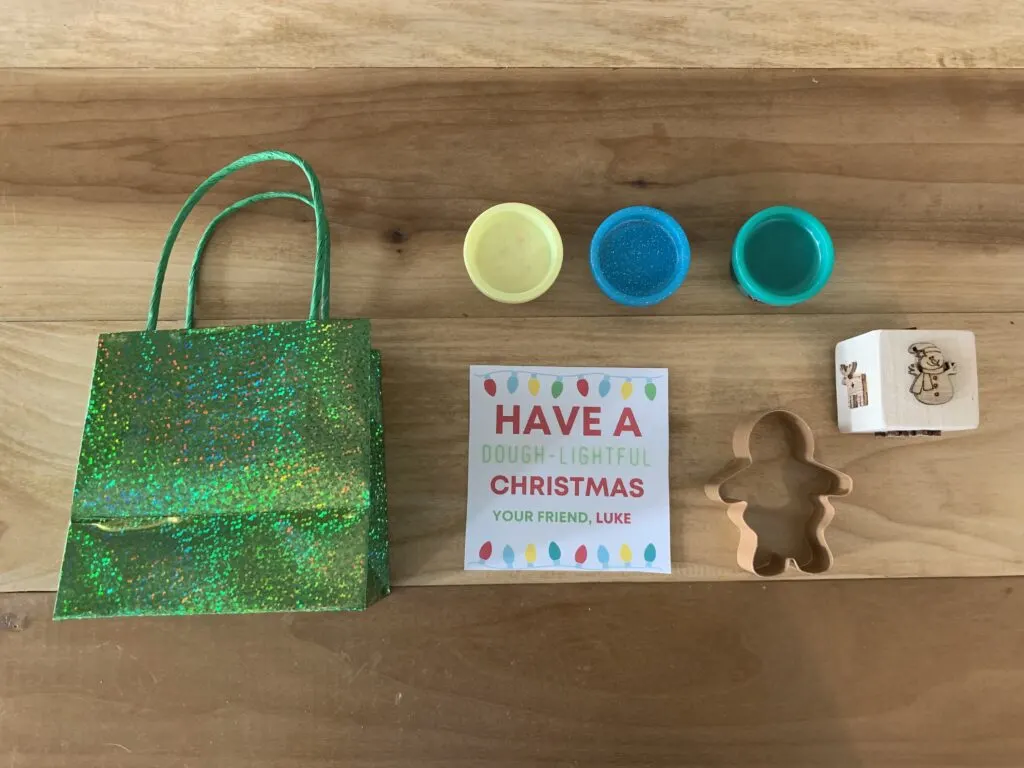 contents of a christmas play doh bag