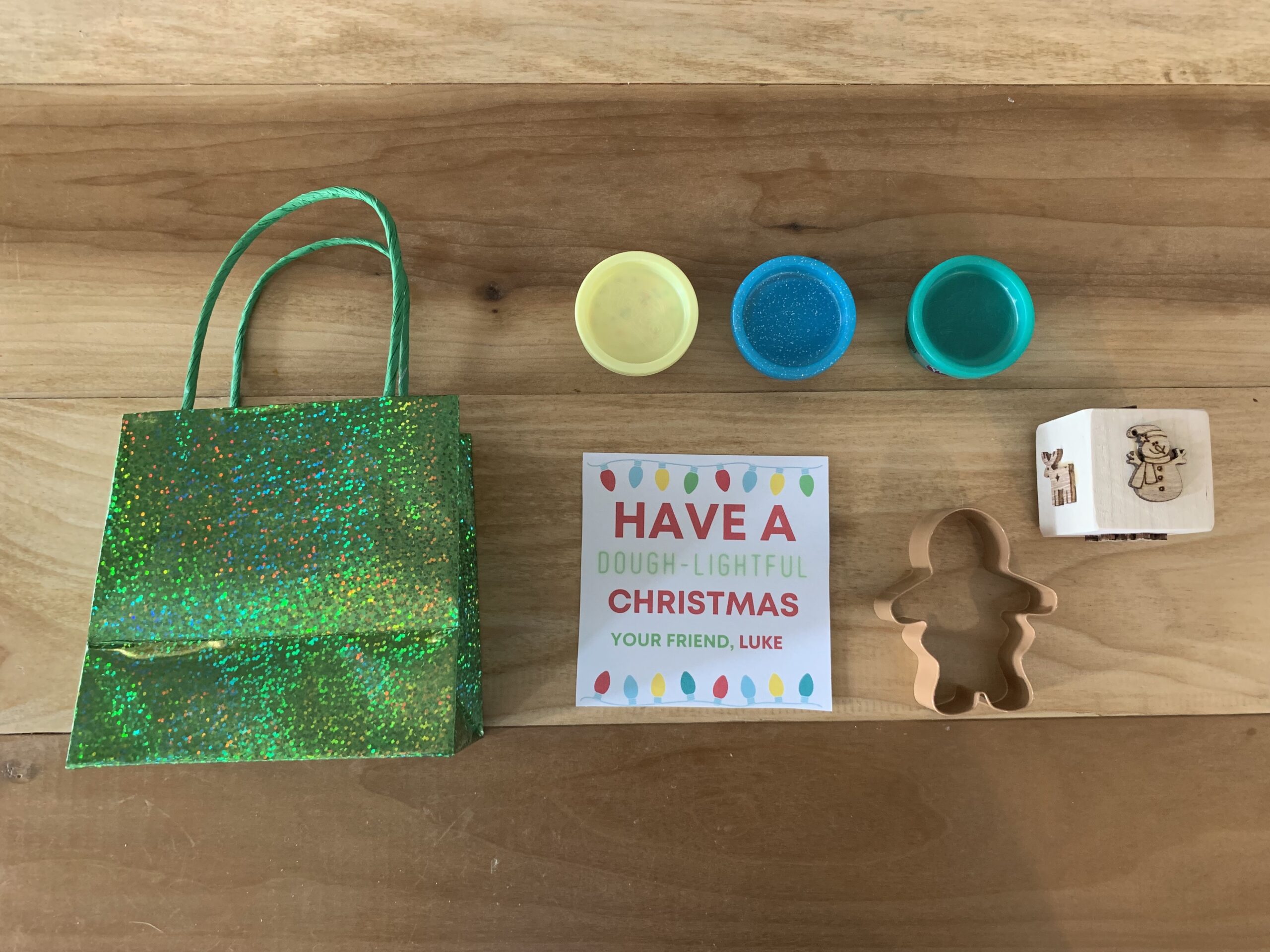 Play Doh Class Christmas Gift tag free printable Celebrating with kids