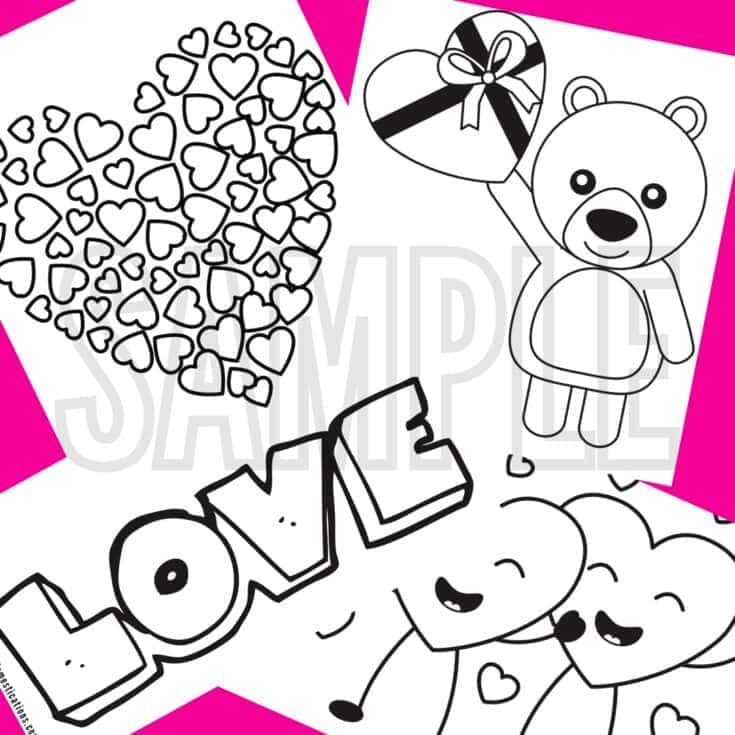 Image for 7 Valentine's Coloring Pages Free Printable