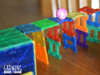 Creative activity ideas with magnetic tiles - Celebrating with kids