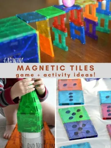 magnetic tile game and activity ideas for toddlers and preschoolers