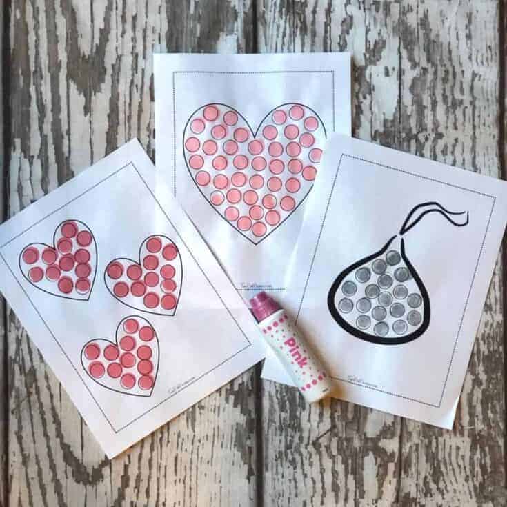Image for Valentine's Day Dot Marker Printables {totally free instant download}