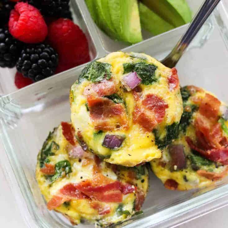Image for Bacon and Spinach Egg Muffins - Keto & Whole30