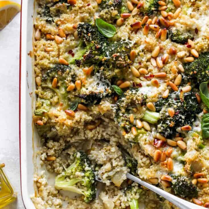 Image for Cheesy Pesto Broccoli Quinoa Casserole