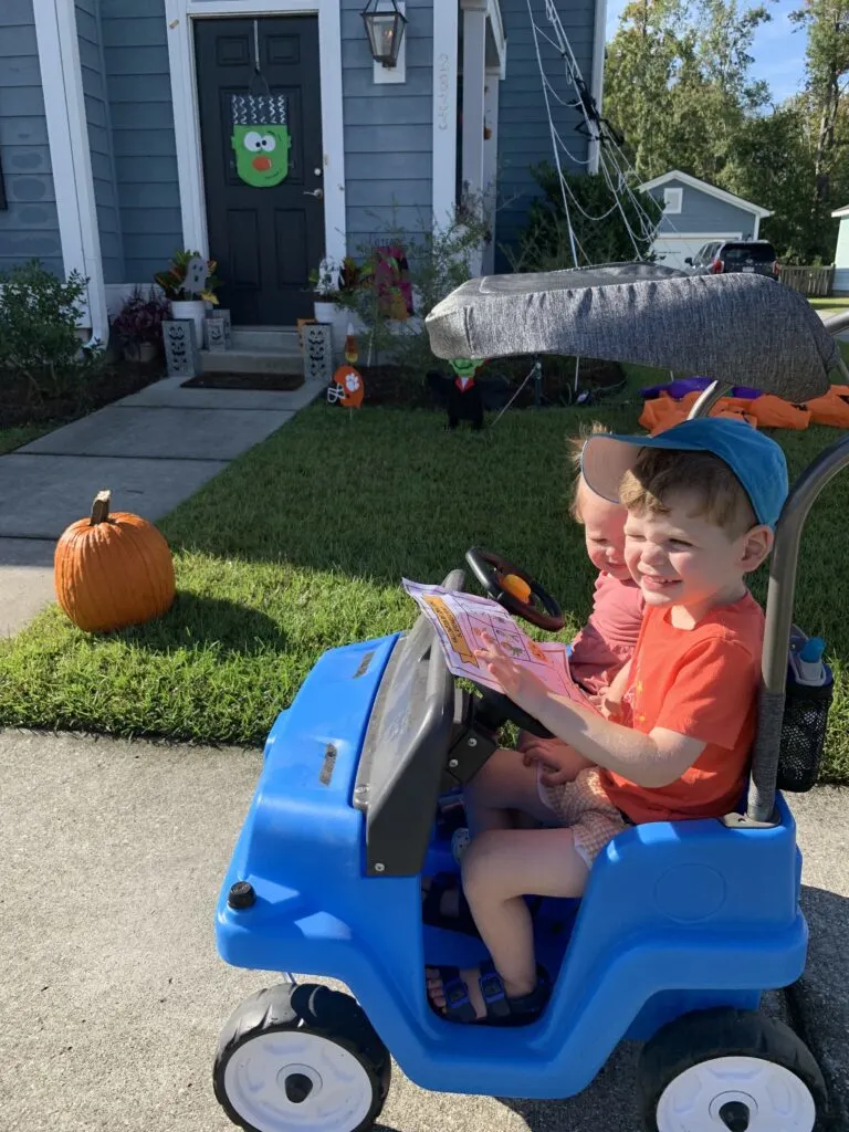 Step2 Side-By-Side Push Around SUV with two toddlers