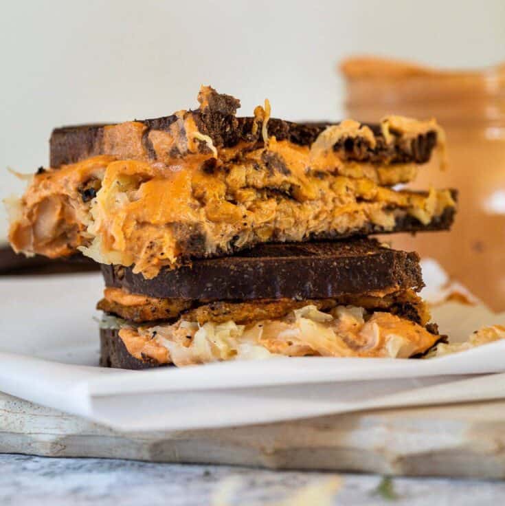 Image for Vegan Reuben Sandwich (wfpb, oil free)