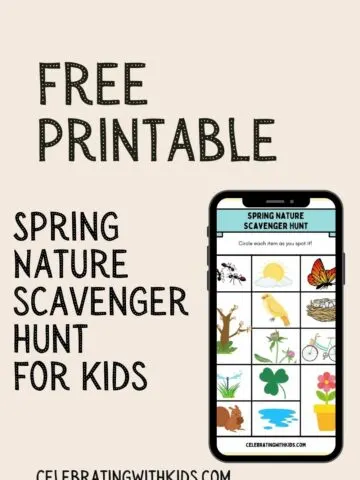 free printable spring nature scavenger hunt for kids