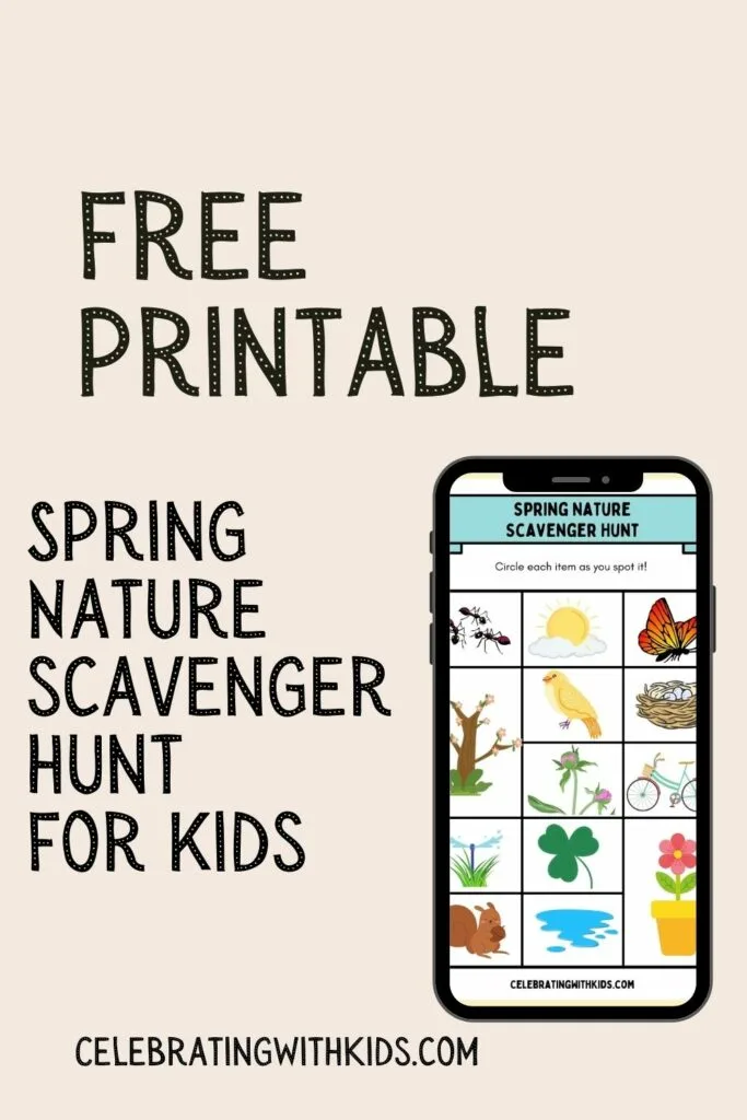 free printable spring nature scavenger hunt for kids