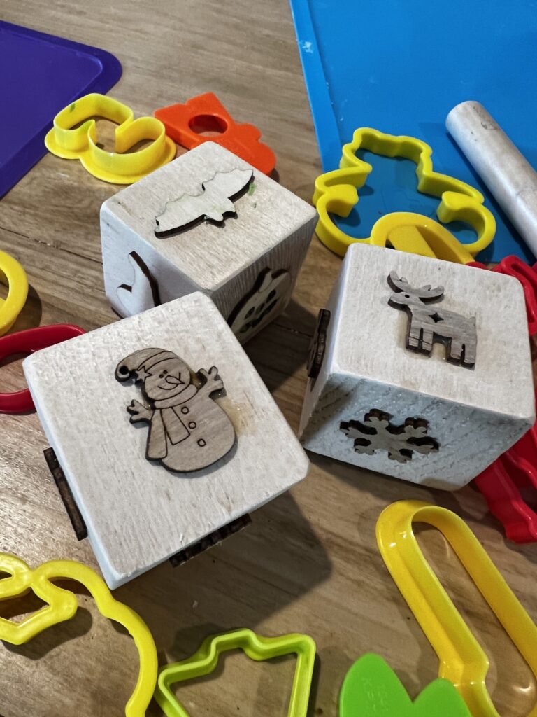 wooden play dough stamps