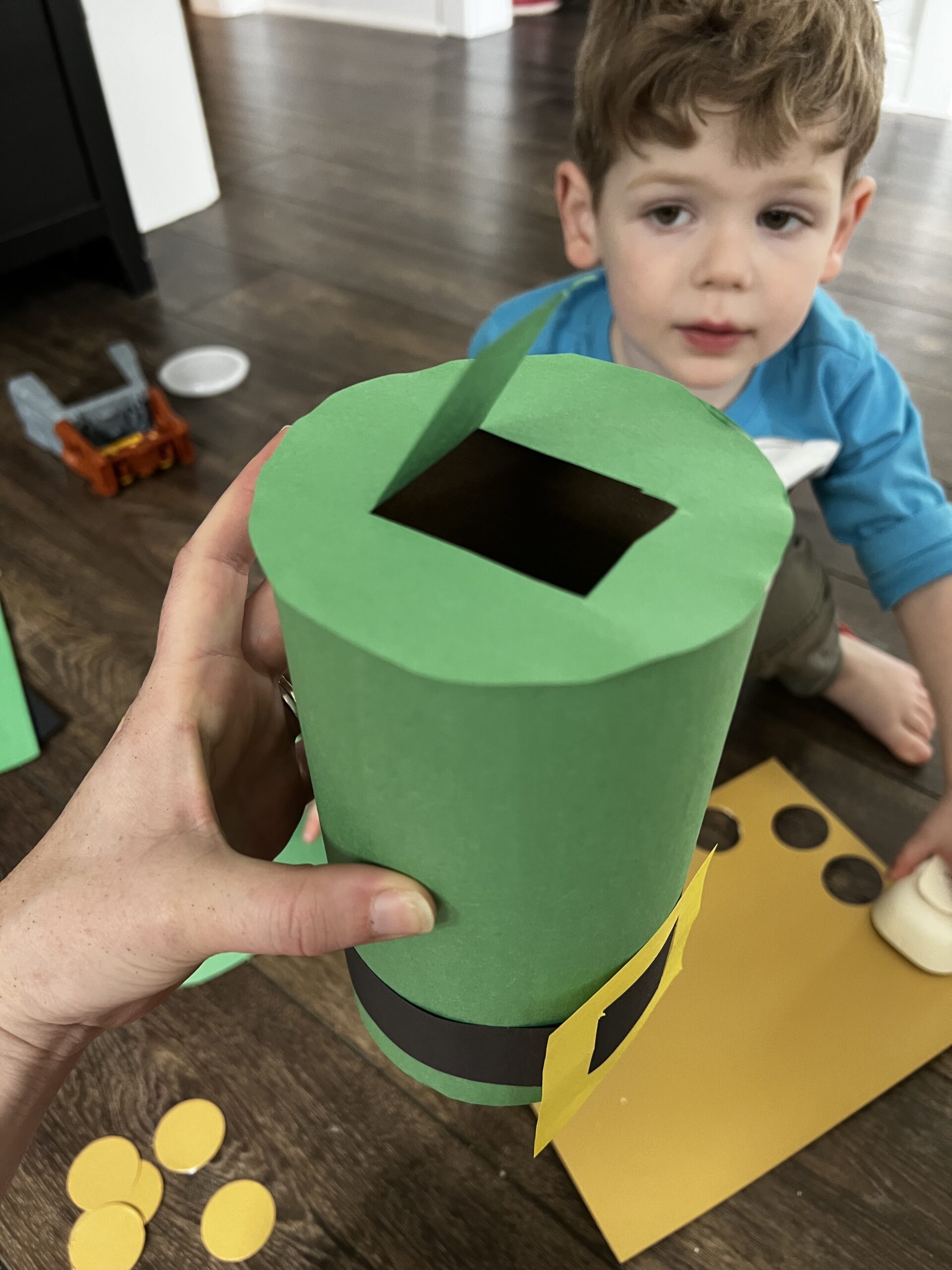 flap in the top of the oatmeal canister for a leprechaun trap