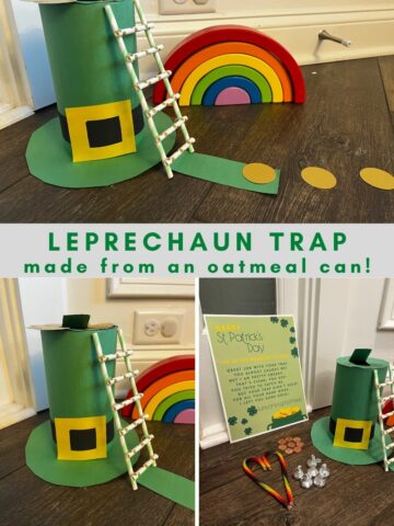 how to make a leprechaun trap with paper and an oatmeal canister