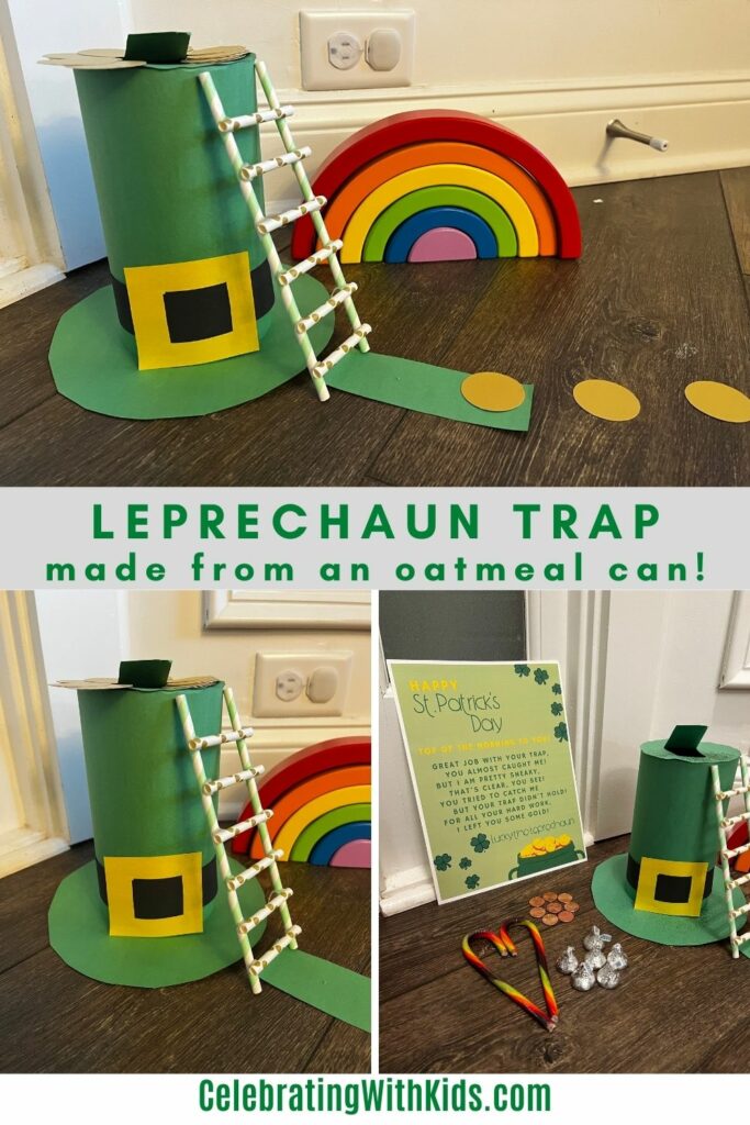 how to make a leprechaun trap with paper and an oatmeal canister