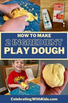 How to make 2 ingredient cloud play dough - Celebrating with kids