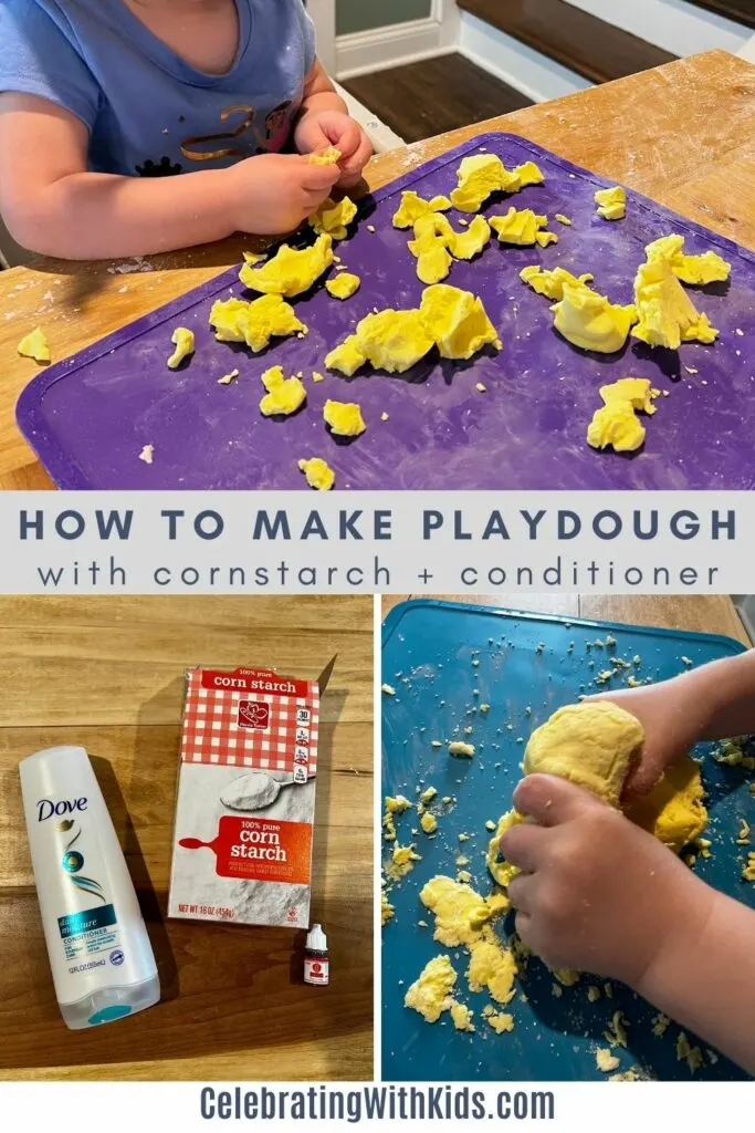 how to make play dough with cornstarch and conditioner