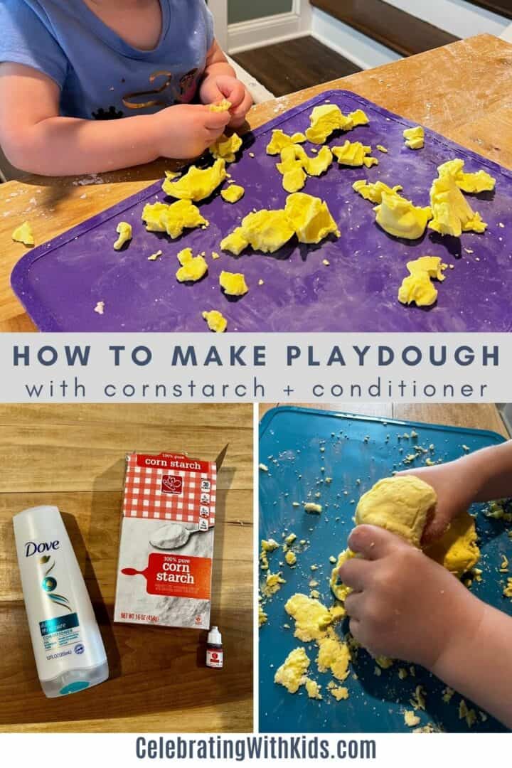 How to make 2 ingredient cloud play dough Celebrating with kids