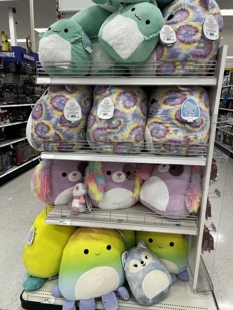 rack of squishmallows
