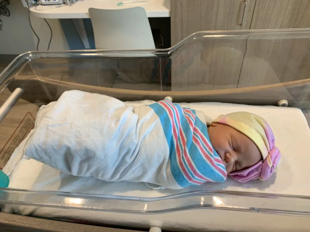 baby in the hospital swaddle