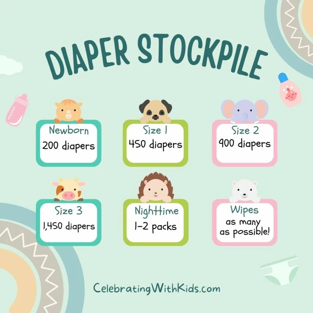 diaper stockpile number of each size