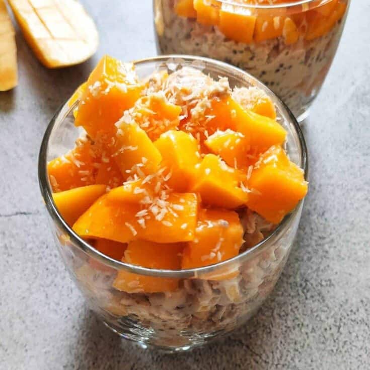 Image for Mango overnight oats - Tropical overnight oats - Easy make ahead breakfast