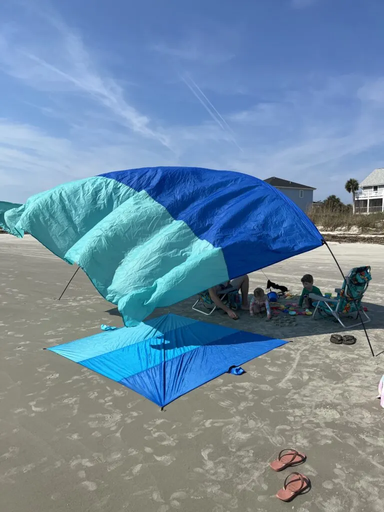 shibumi beach shade on the beach