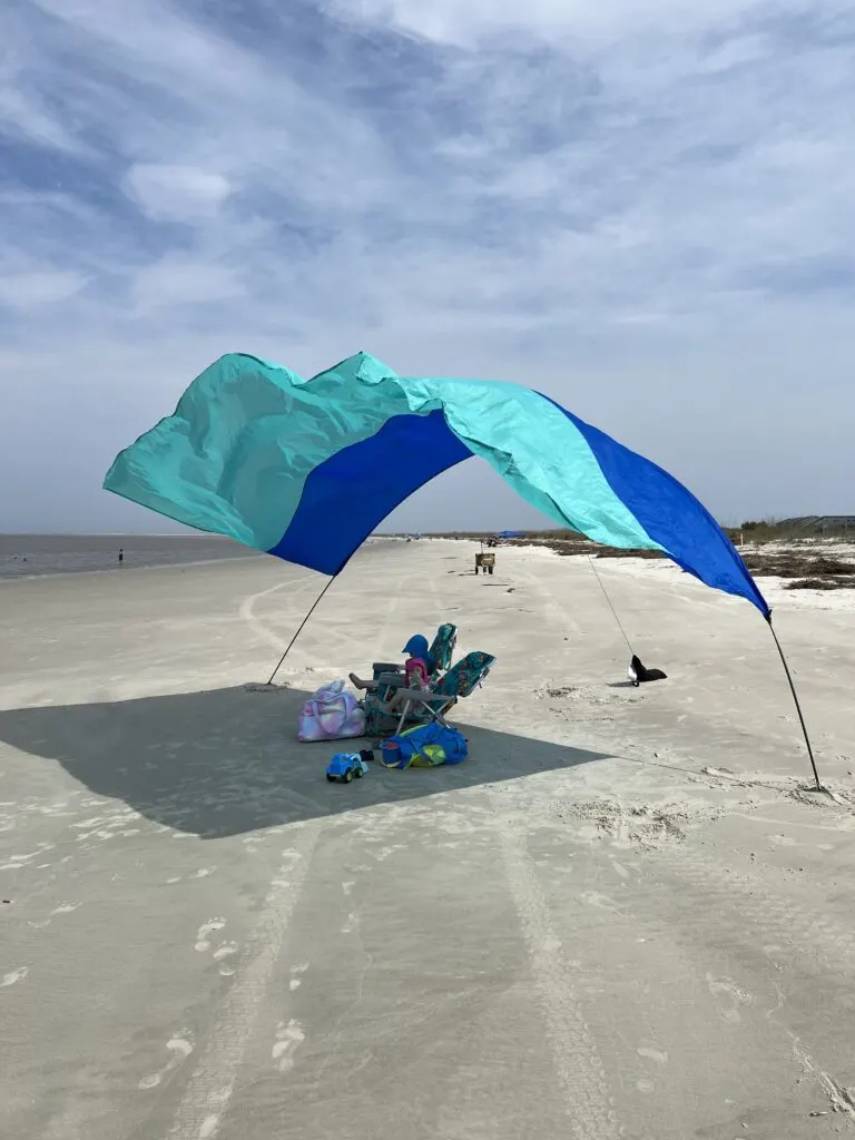 shibumi beach shade on the beach