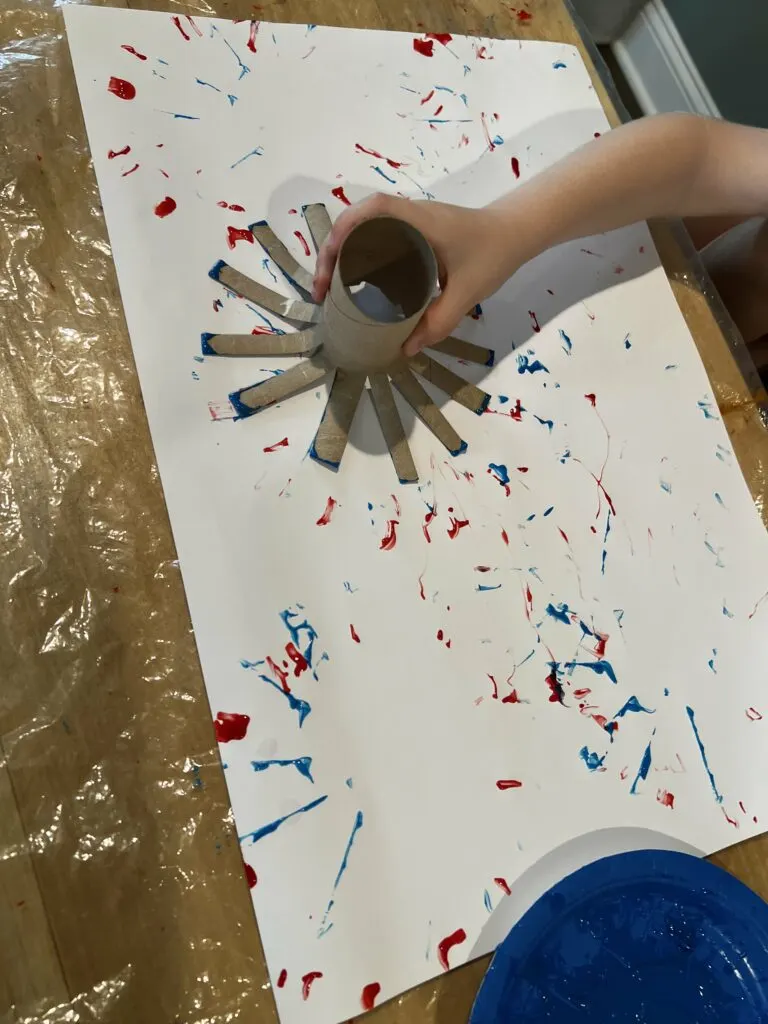 painting toilet paper roll fireworks