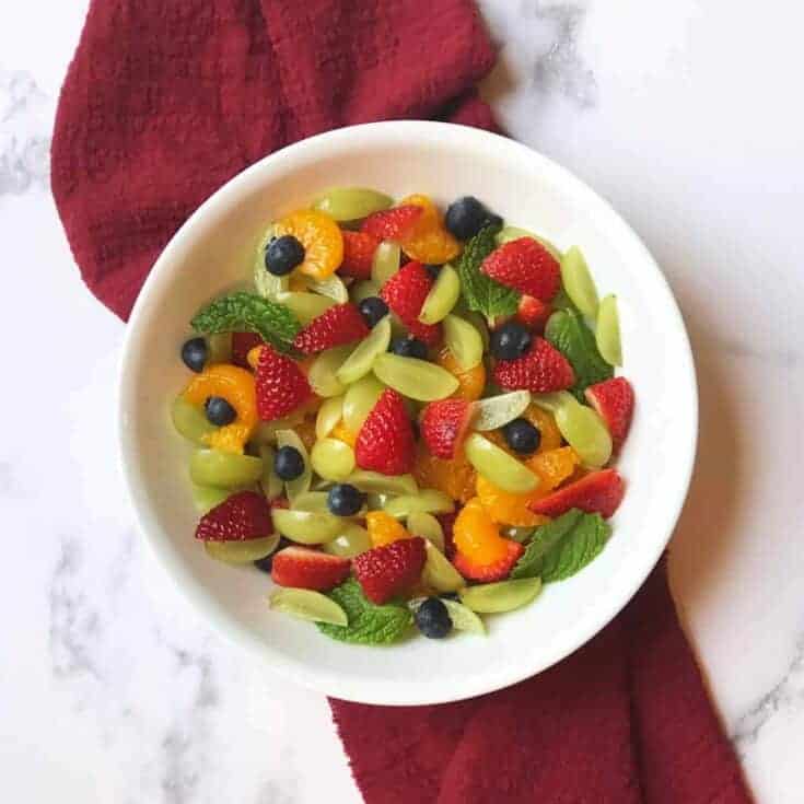 Image for Easy Dairy Free Fruit Salad {with orange honey dressing}