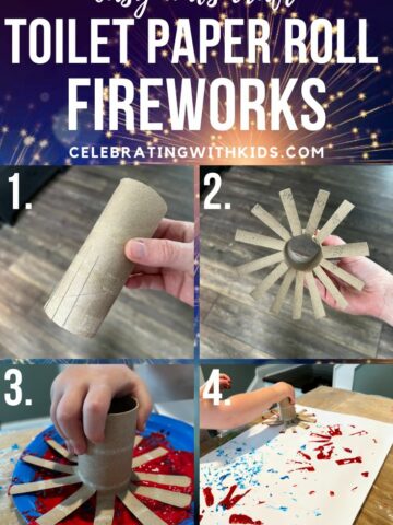 easy kids craft toilet paper roll fireworks