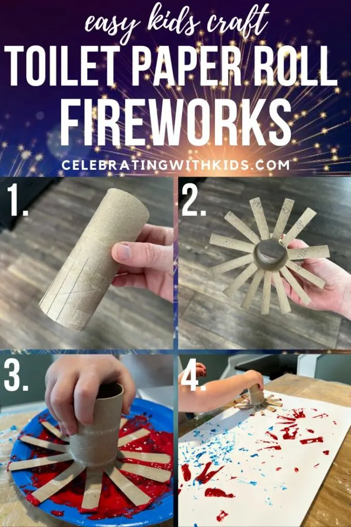 easy kids craft toilet paper roll fireworks