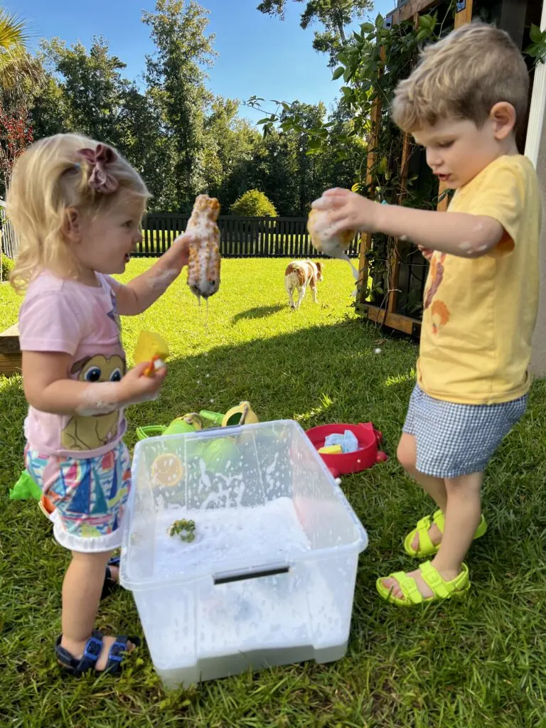 preschool pumpkin wash sensory activity