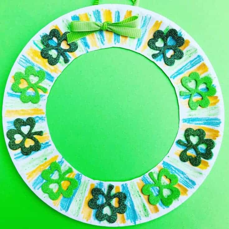 Image for Paper Plate Shamrock Wreath Craft for Kids