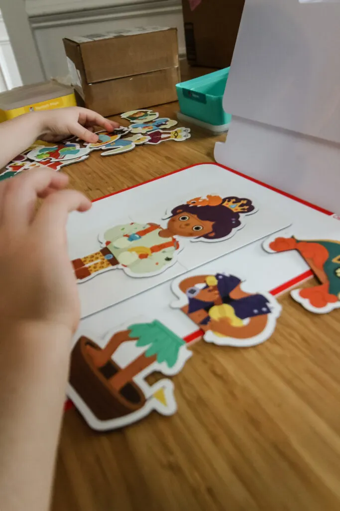 osmo tablet game being used by a preschooler