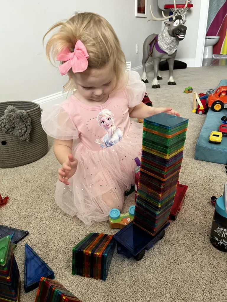toddler stacking magnetic tiles